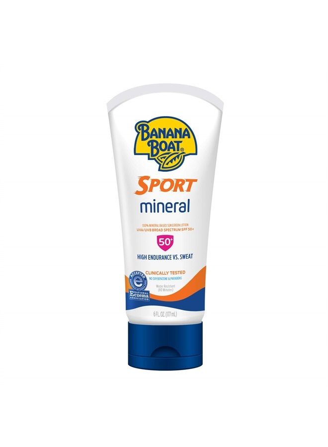 Sport 100% Mineral Sunscreen Lotion, Broad Spectrum, SPF 50+, 6oz.