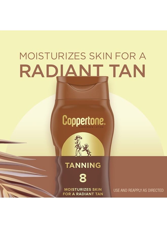 Tanning Sunscreen Lotion, Water Resistant Body Sunscreen SPF 8, Broad Spectrum SPF 8 Sunscreen, 8 Fl Oz Bottle
