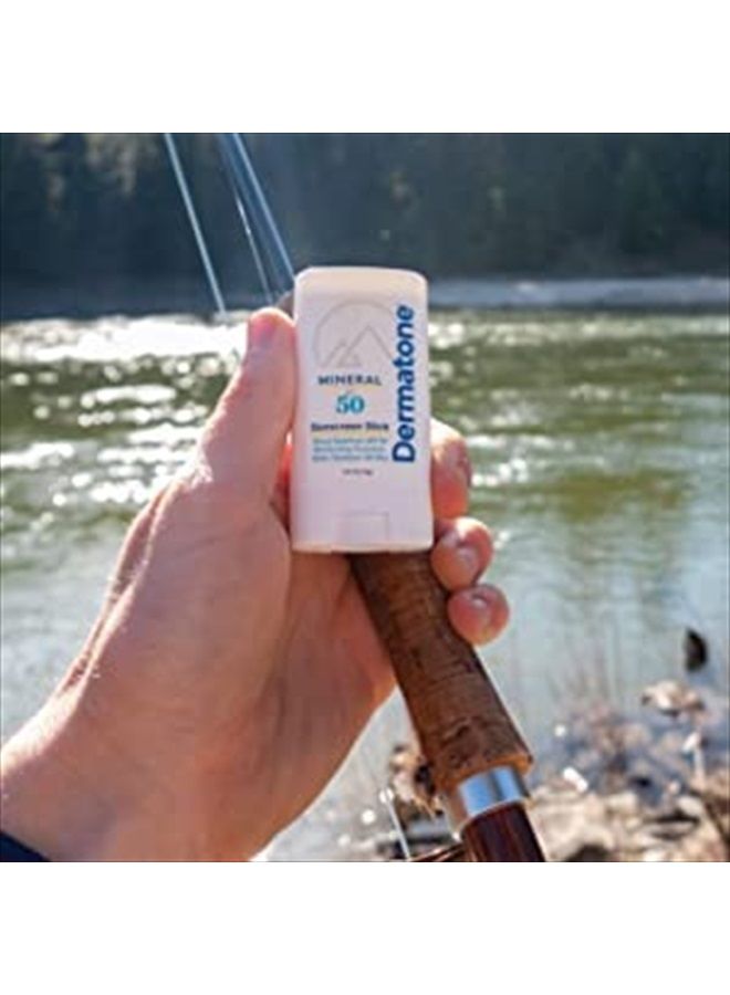 Dermatone Mineral Sunscreen | SPF 50 | No Touch Stick | Zinc Formula | Moisturizing | Natural, Reef Safe | 0.5 oz 1-pk