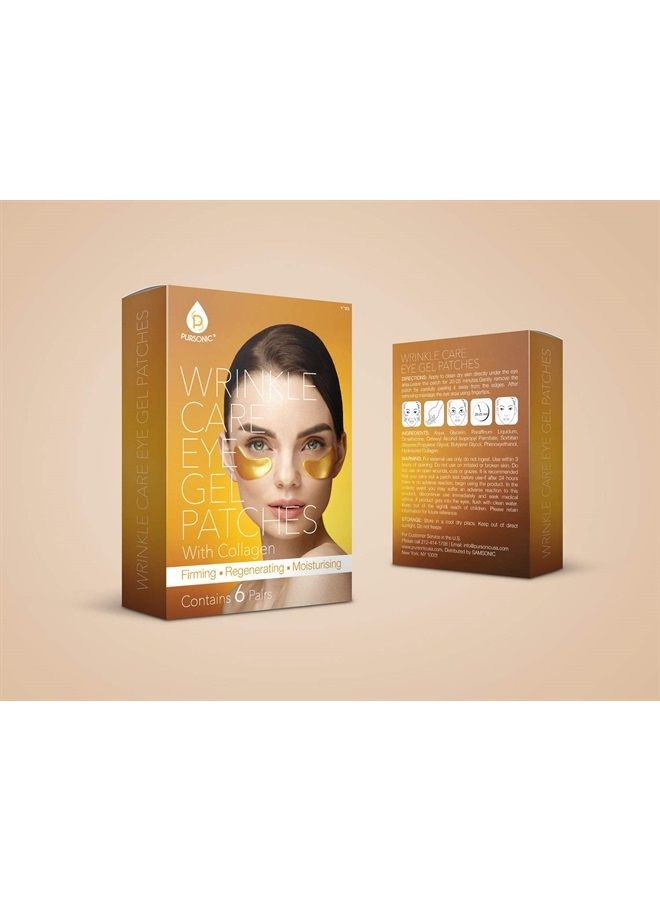 Wrinkle Care Eye Gel Patches with Collagen for Puffy Eyes, Dark Circles, & Wrinkles - Hydrates and Rejuvenates Skin for Anti-Aging Effects