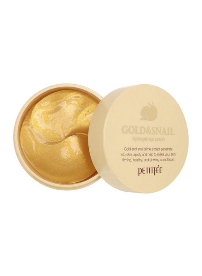 60-Piece Gold And Snail Hydrogel Eye Patch Gold 84grams