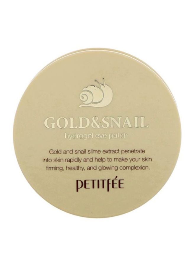 60-Piece Gold And Snail Hydrogel Eye Patch Gold 84grams