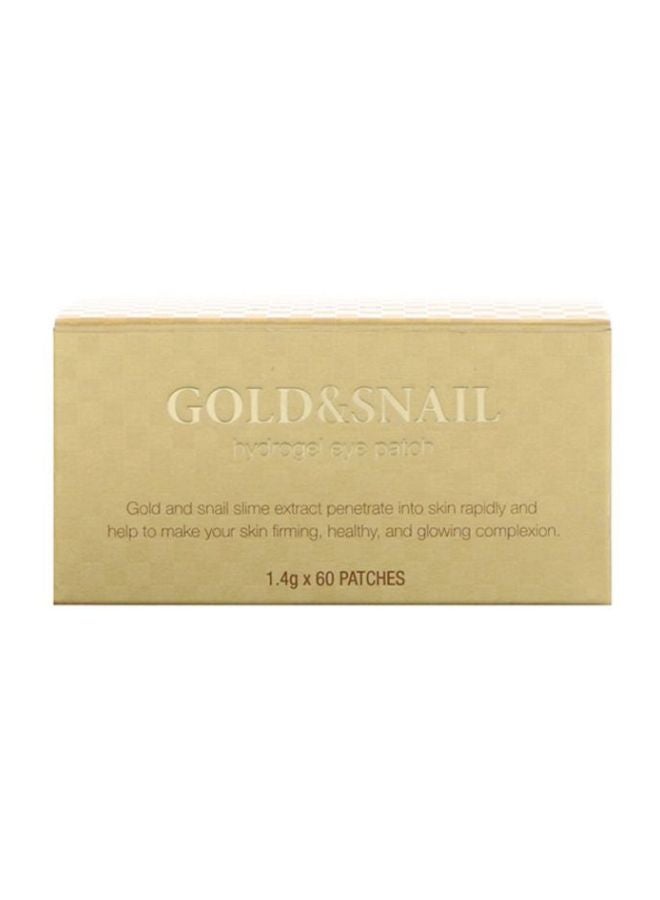 60-Piece Gold And Snail Hydrogel Eye Patch Gold 84grams