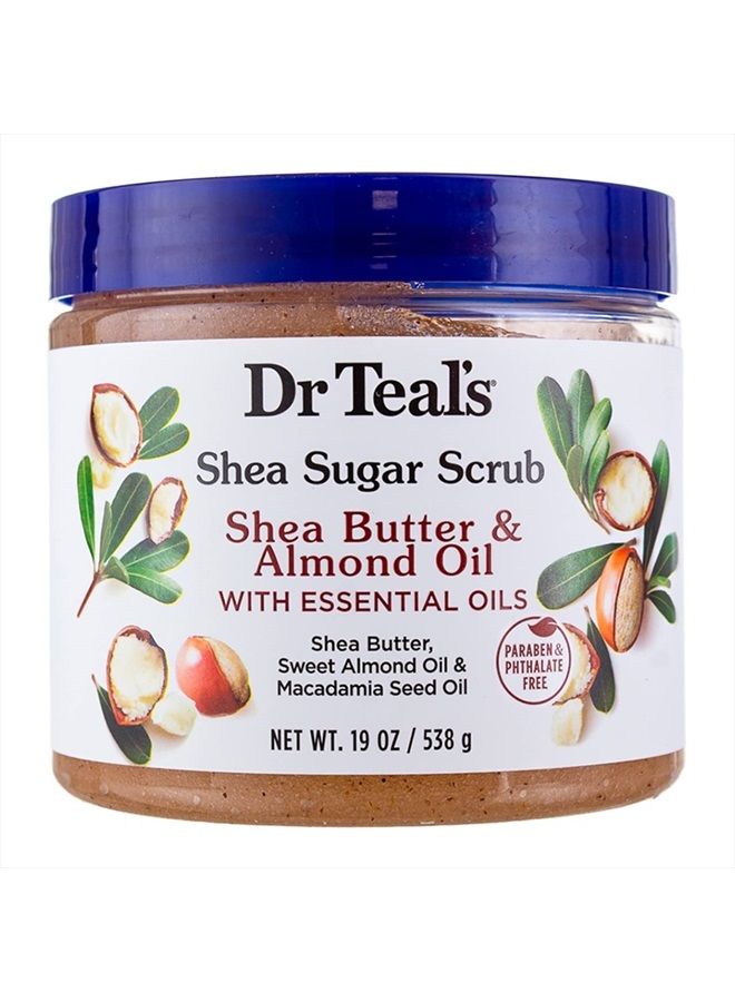 Dr. Teal's Shea Sugar Scrub Shea Butter & Almond Oil 19 Ounce Jar