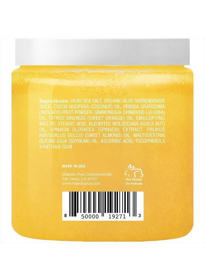 Majestic Pure Sweet Orange Body Scrub - Exfoliates, Moisturizes, and Nourishes Skin, 10 oz