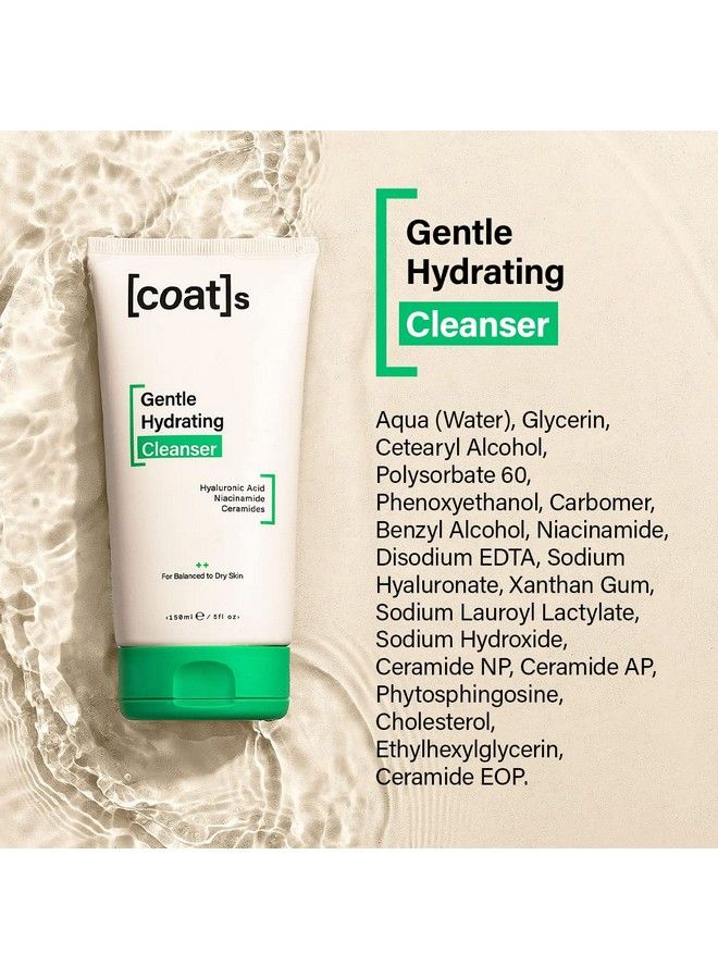 Gentle Hydrating Facial Cleanser With Ceramides + Hyaluronic Acid To Moisturize. Face Cleanser For Women And Men. Face Wash + Face Care + Make Up Remover. Combination To Dry Skin Care (150Ml)