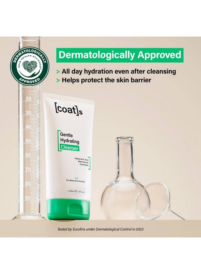 Gentle Hydrating Facial Cleanser With Ceramides + Hyaluronic Acid To Moisturize. Face Cleanser For Women And Men. Face Wash + Face Care + Make Up Remover. Combination To Dry Skin Care (150Ml)