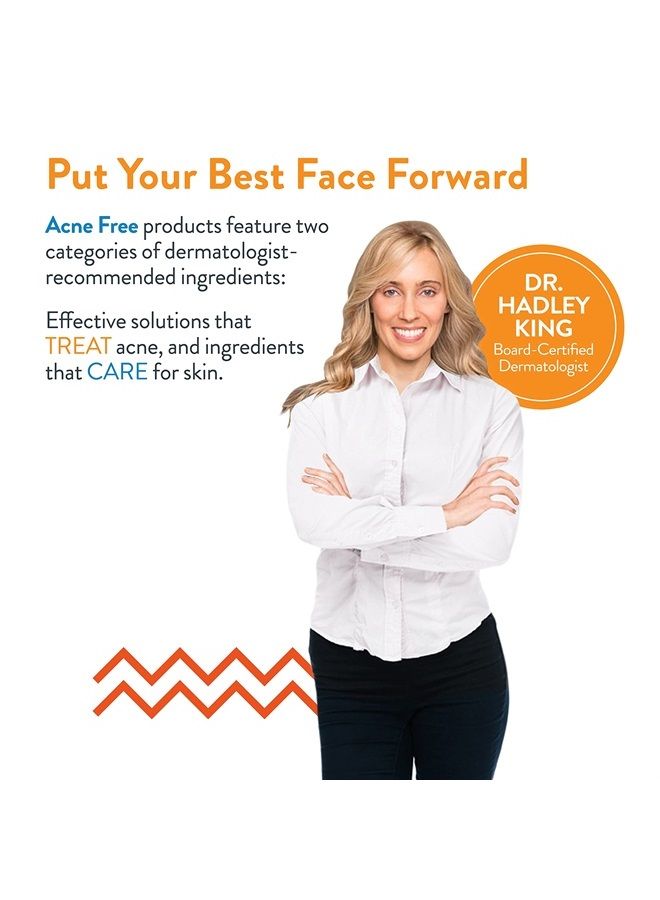 Acne Free 3 Step 24 Hour Acne Treatment Kit - Clearing System w Oil Free Acne Cleanser, Witch Hazel Toner, & Oil Free Acne Lotion - Acne Solution w/ Benzoyl Peroxide For Teens and Adults - Original
