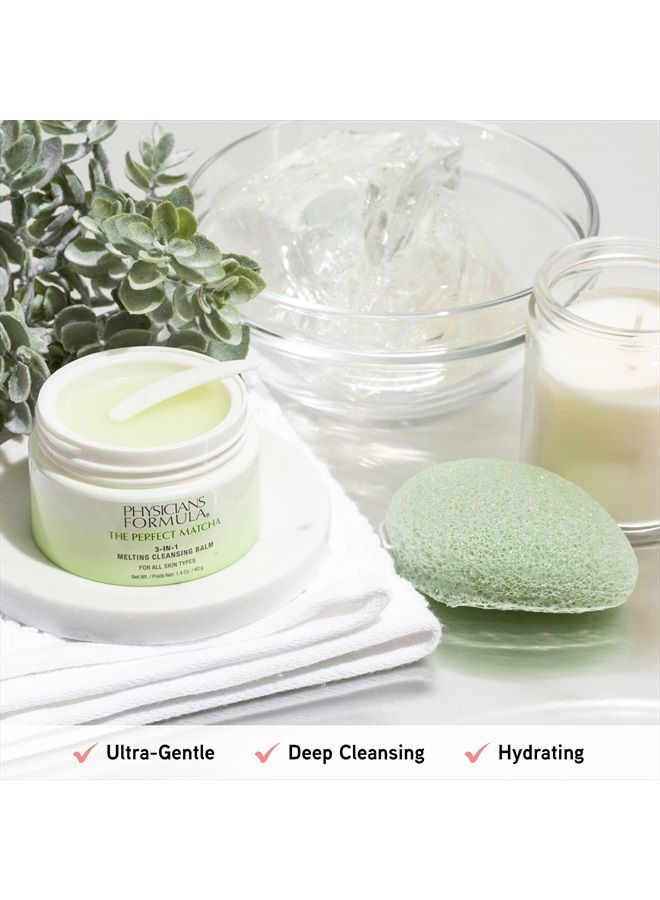 Face Cleansing Balm The Perfect Matcha 3-in-1 Makeup Remover For Eye, Lip, Or Face, Deeply Cleanses Pores And Removes Impurities, Ultra Nourishing Soothing Treatment