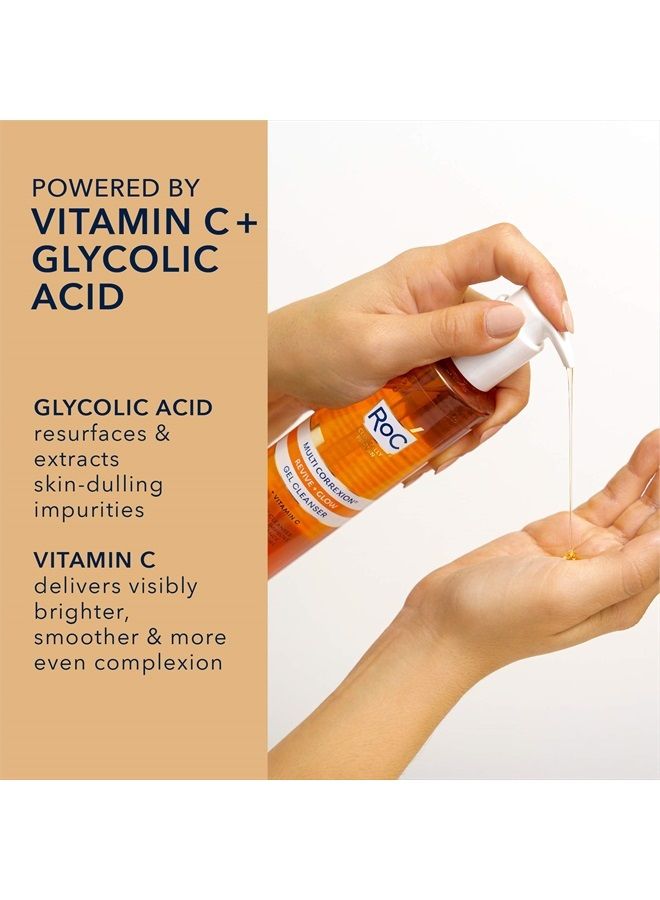 Multi Correxion Revive + Glow Gel Facial Cleanser With Vitamin C, & Glycolic Acid, Paraben-Free, Sulfate-Free Skin Care, 6 Ounces