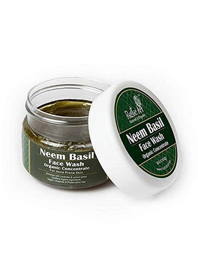 Organic Neem Basil Face Wash Concentrate For Deep Cleansing ; Antibacterial Antifungal ; 50Gm (Pack Of 3)