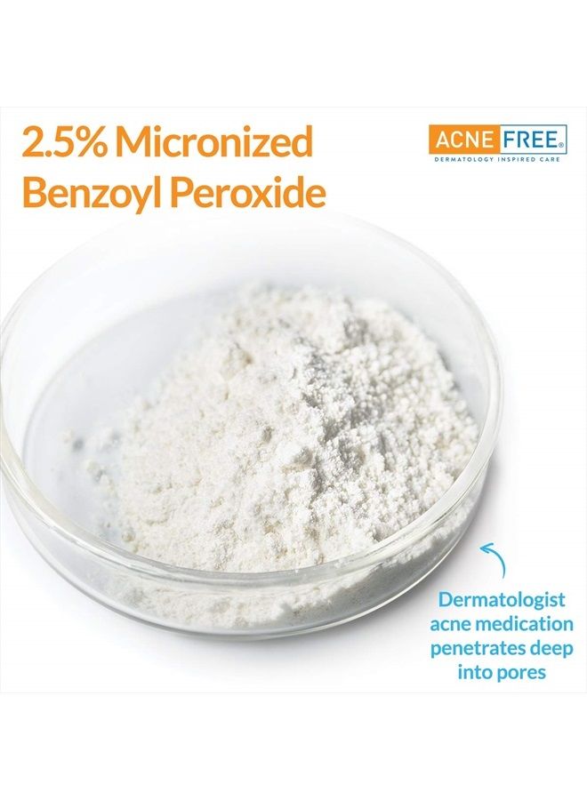 Acne Free Oil-Free Cleanser, Benzoyl Peroxide 2.5% with Glycolic Acid to Prevent and Treat Breakouts Unscented, 8 Fl Oz