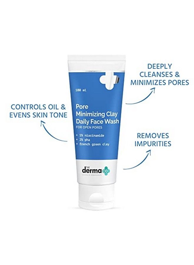 Pore Minimizing Clay Daily Face Wash With 1% Niacinamide & 2% Pha For Open Pores 100 Ml