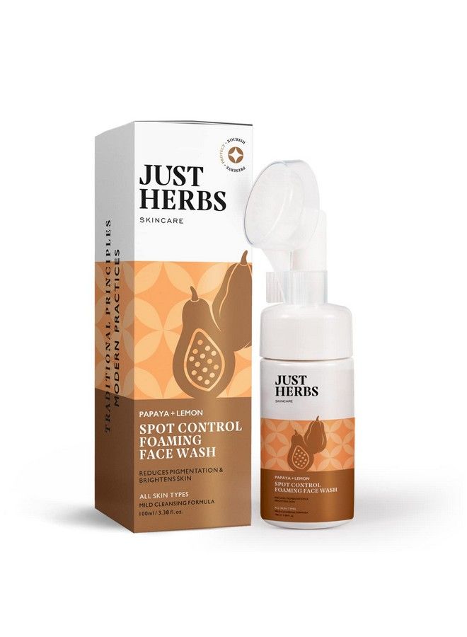 Brightening Foaming Face Wash With Vitamin C Papaya And Lemon For Dark Spot Reduction And Clear Skin 100Ml
