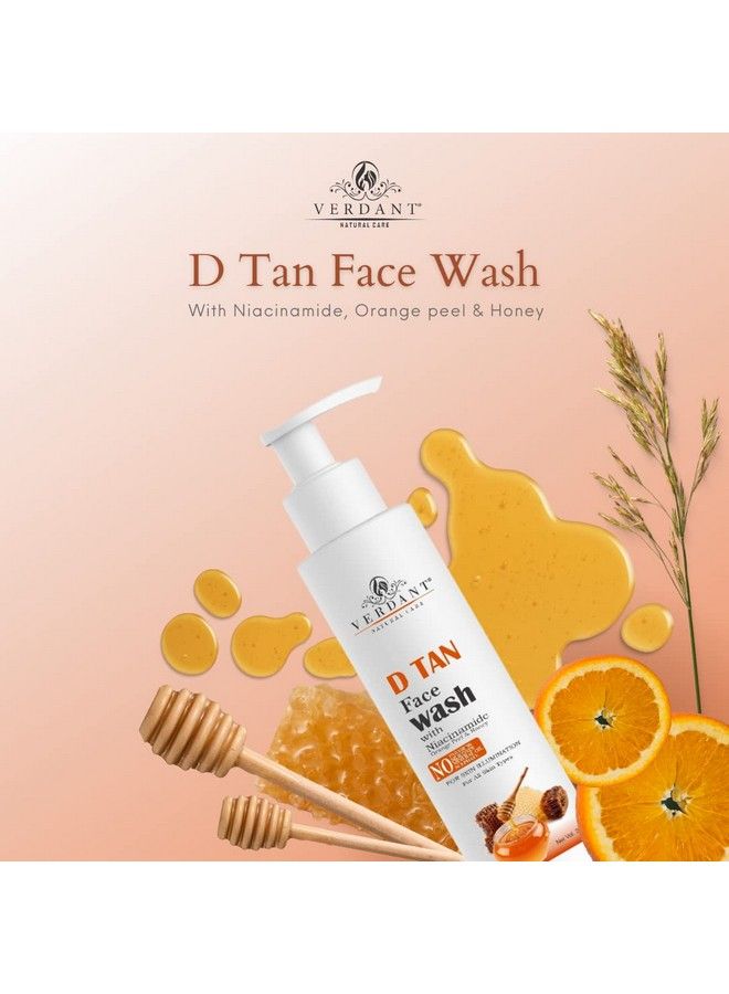 D Tan & Tan Removal Face Wash With Niacinamide Orange Peel & Honey For Skin Illumination & For All Skin Types Tan Clear Face Wash No Parabens & Sulphates 200 Ml