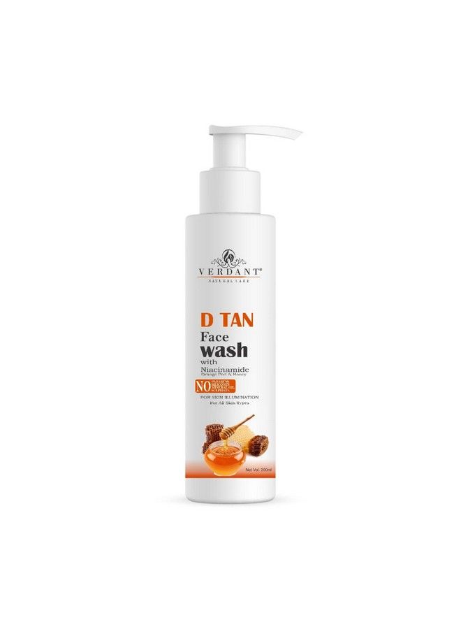 D Tan & Tan Removal Face Wash With Niacinamide Orange Peel & Honey For Skin Illumination & For All Skin Types Tan Clear Face Wash No Parabens & Sulphates 200 Ml