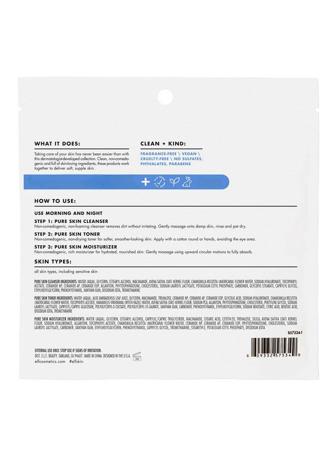 Skin Pure Skin Back To Basics Mini Kit Clean & Gentle Cleanser Toner & Moisturizer Great For Sensitive Skin Tsafriendly Sizes