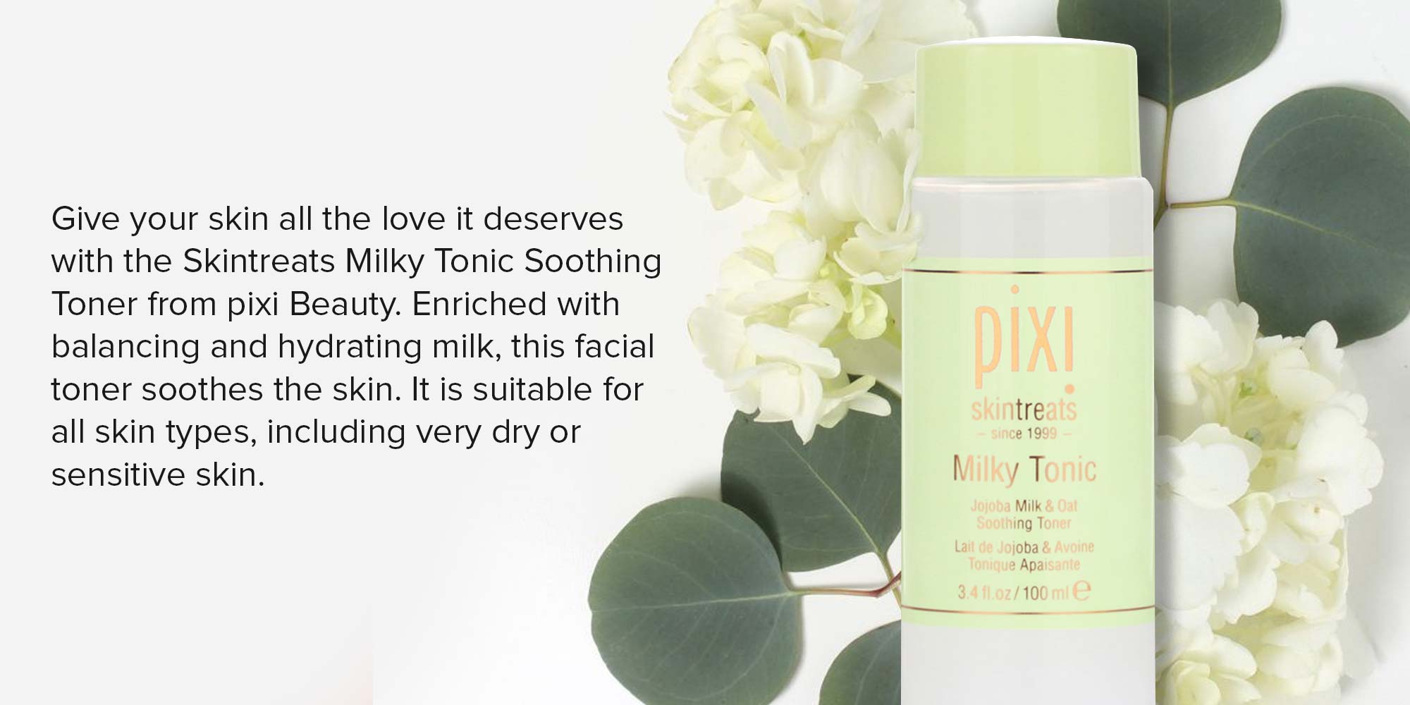 Beauty Skintreats Milky Tonic Soothing Toner White/Green 100ml