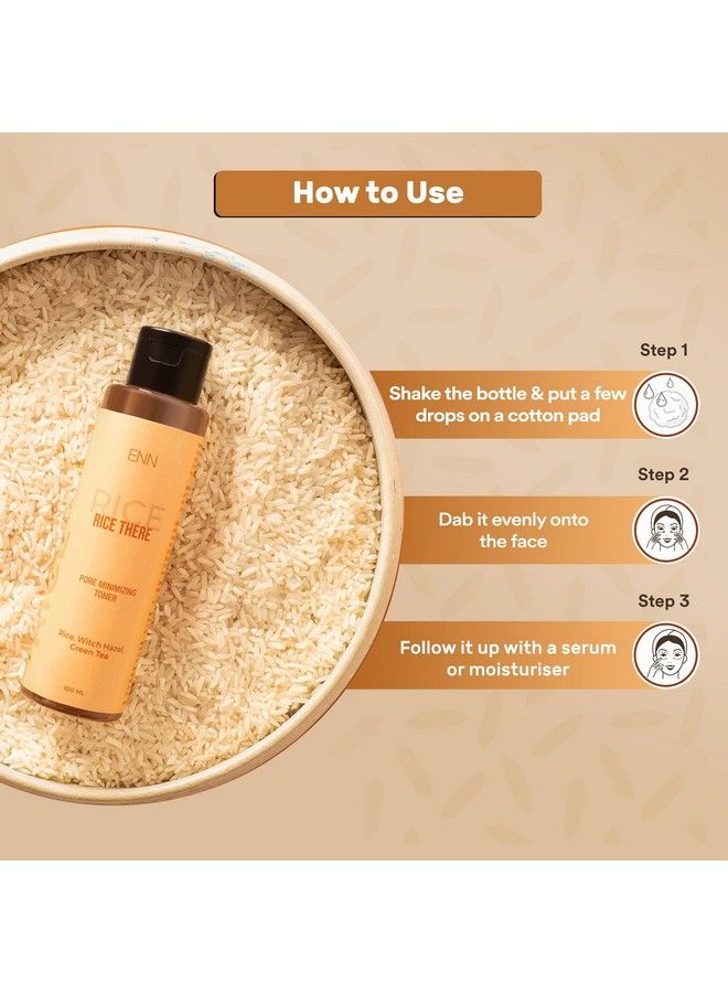 Rice There Pore Minimizing Face Toner Oil Control With Rice And Witch Hazel Extract ; Tightens Pores ; Removes Impurities And Soothes Skin ; Natural ; For Men & Women; (100 Ml)