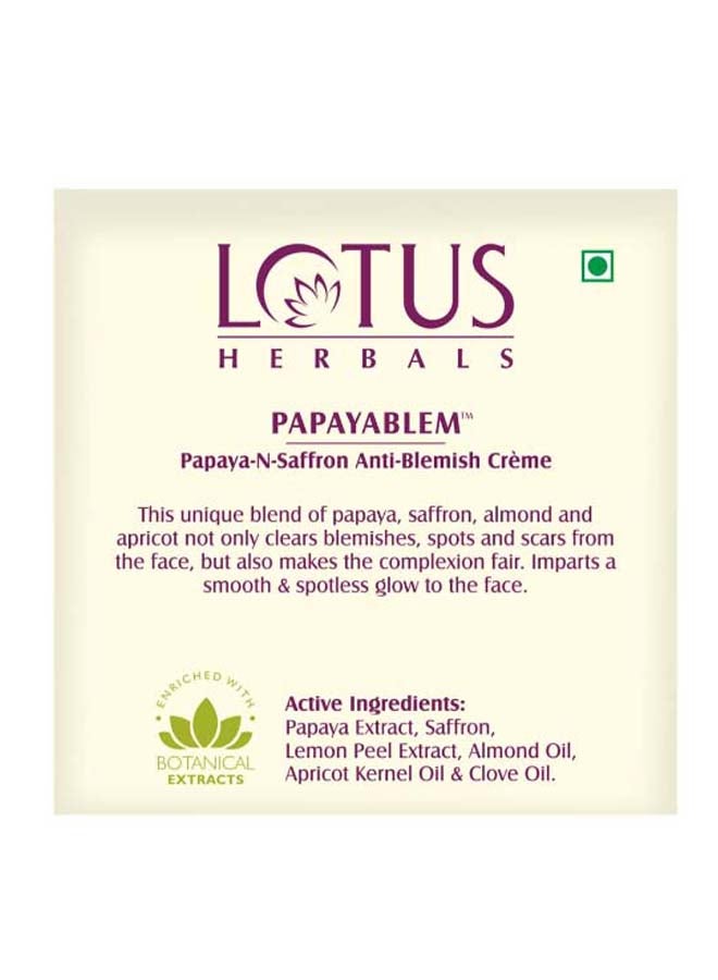 Papayablem Papaya-N-Saffron Anti-Blemish Creme 50grams
