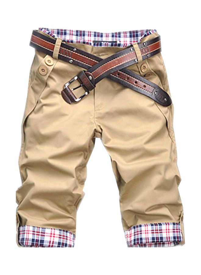 Turn Up Cuff Shorts Khaki