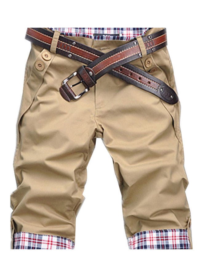 Checked Beach Shorts Khaki/White/Red