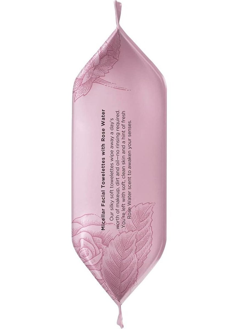 Burt's Bees Facial Cleansing And Makeup Remover Towelettes with Rose Water, 30 Count
