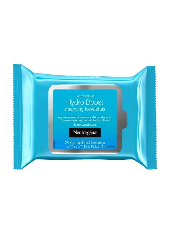 Pack Of 25 Hydro Boost Cleansing Towelettes 7.4x7.2inch