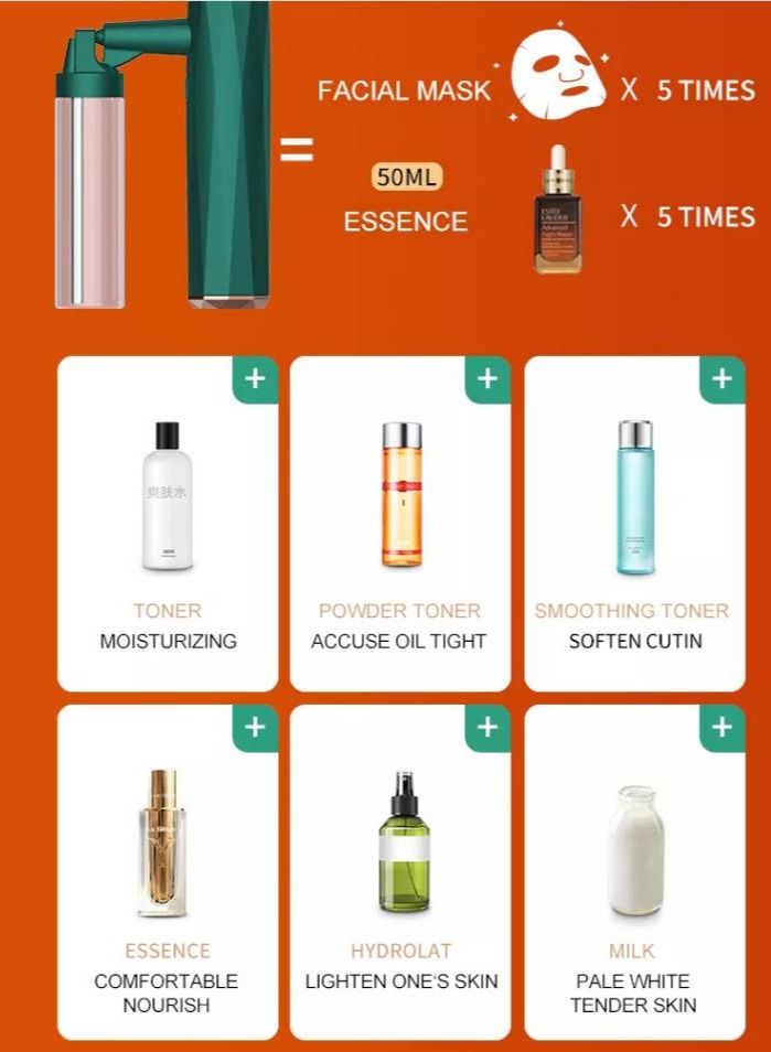Portable Facial nano spray gun Oxygen Injection Mist Sprayer Household Therapy Jet Peel Injector Water