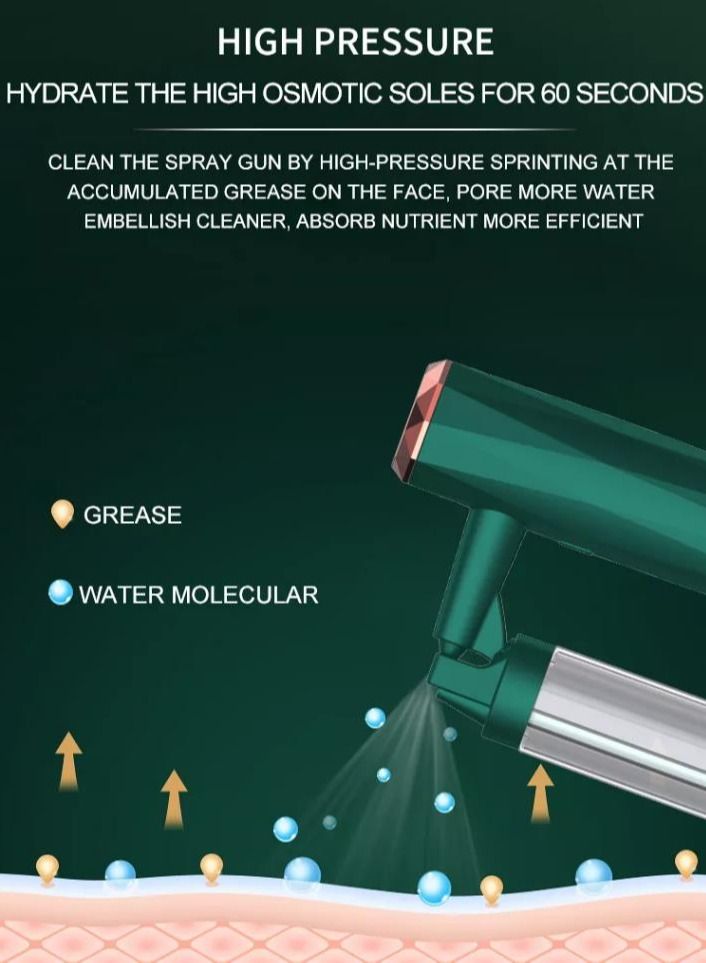 Portable Facial nano spray gun Oxygen Injection Mist Sprayer Household Therapy Jet Peel Injector Water