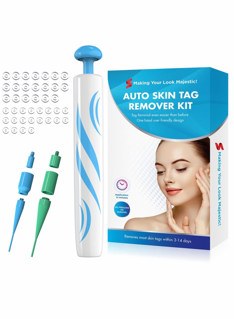 Skin Tag Remover,Painless Remover Pen,Skin Removal Kit Tools with 40 Micro and Regular Bands,Easy Device to Remove (2mm-8mm)