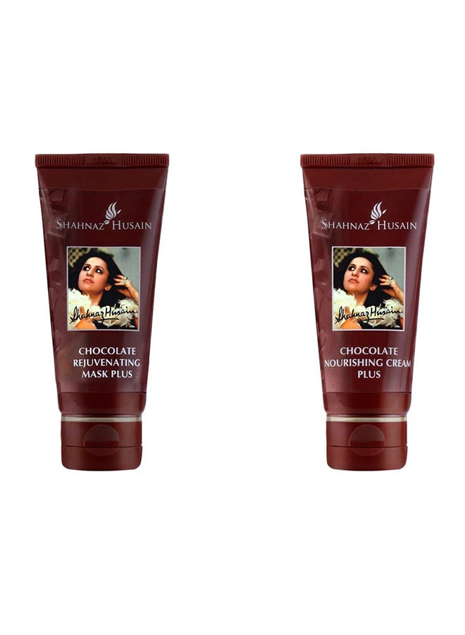 2-Piece Chocolate Facial Kit Brown 150grams