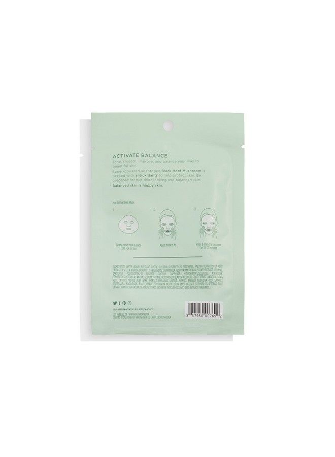 Tone Sheet Mask Hydrating Toner Face Mask Face Toner For Women Anti Aging Face Mask Black Hoof Mushroom Adaptogen To Balance & Protect Skin Improve Tone & Get Rid Of Fine Lines 0.74 Fl.Oz./22 Ml.