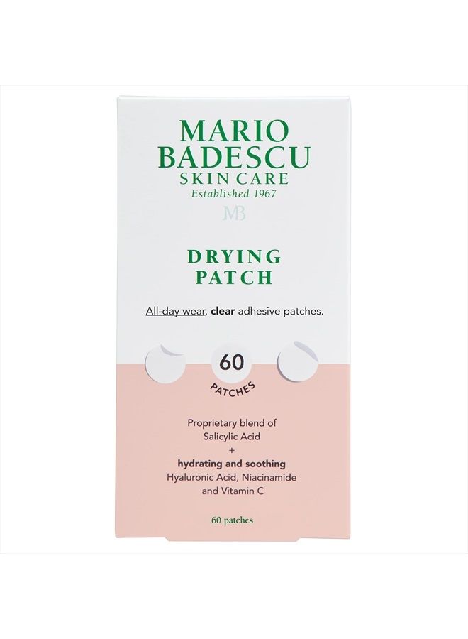 Drying Patch Blemish Covering, Invisible Spot Treatment, Absorbing All Day Polymer Adhesion with Vitamin C, Vegan & Cruelty Free, Strong Hold (60 Patches, 12mm), Clear