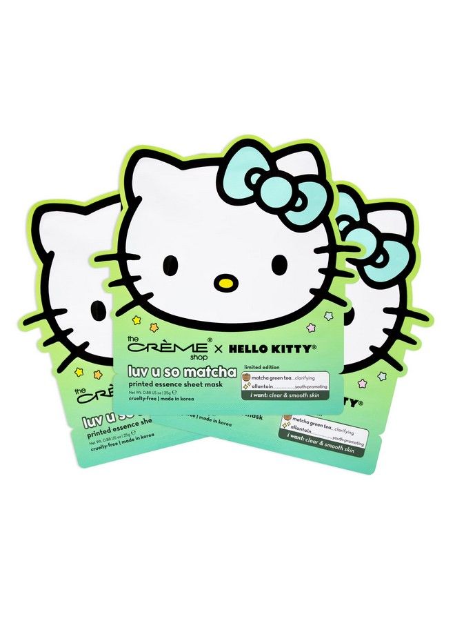 X Hello Kitty Luv U So Matcha Printed Essence Sheet Mask (3 Pack)