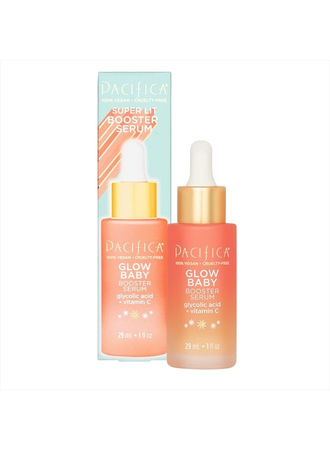 Beauty, Glow Baby Booster Serum For Face, Vitamin C and Glycolic acid, Brightens and Supports, For All Skin Types, Fragrance Free, Clean Skin Care, Vegan and Cruelty Free