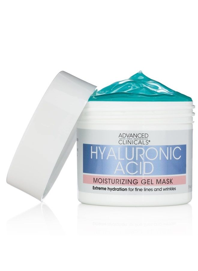 Hyaluronic Acid Gel Facial Mask Skin Care Treatment, Brightening, Hydrating Anti Aging Face Mask & Moisturizer Helps Transform Dry Skin W/Collagen, Chamomile, & Aloe Vera, 5 Fl Oz