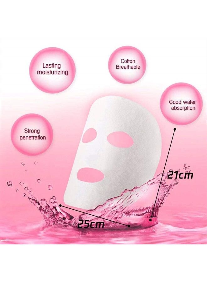 100 pcs Compressed Facial Mask Sheet Beauty DIY Disposable Mask Paper Natural Cotton Skin Care Wrapped Masks Normal Thick，Get a Small Mask Bowl, Mask Brushes and Hair Band Free