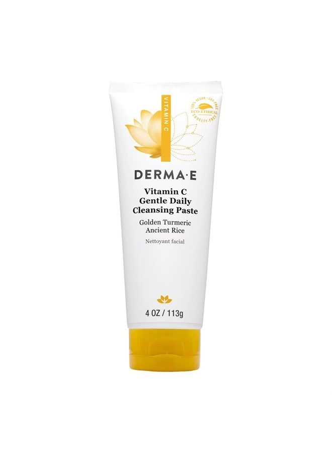 Vitamin C Gentle Daily Cleansing Paste – Vitamin C Face Mask or Cleanser with Turmeric - Facial Mask Brightens & Clarifies, 4.0 Oz