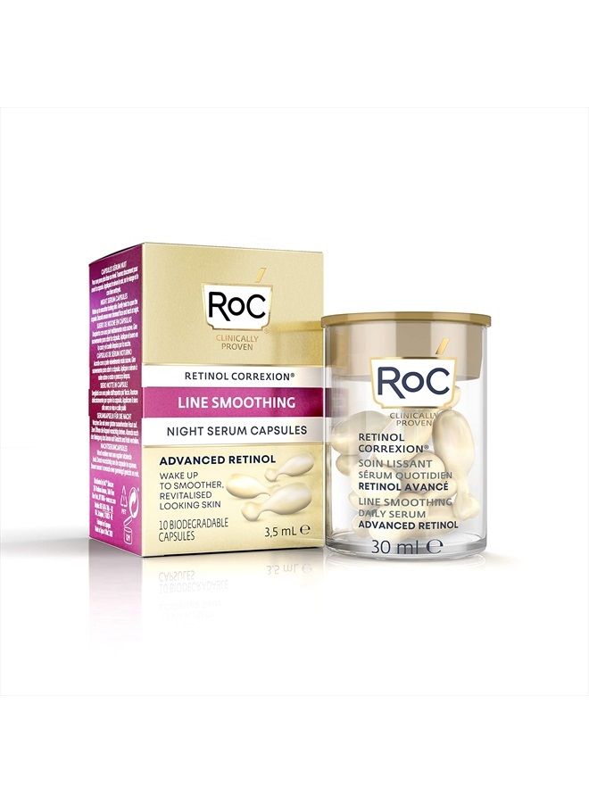Retinol Correxion Line Smoothing Night Serum Capsules, Daily Anti-Aging Skin Care Treatment for Fine Lines, Dark Spots, Acne Scars, 10 Count