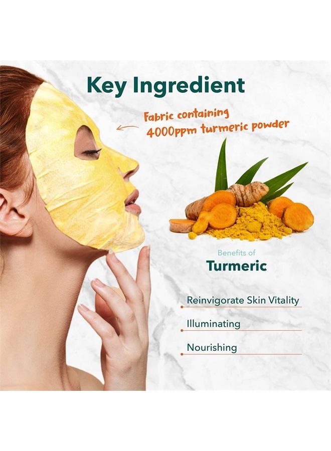 Turmeric Facial Mask Skin Care (5 Pack) - Bubble Face Sheet Mask for Moisturizing and Hydrating - Rich Collagen and Botanical Extracts Soothe and Illuminate Your Skin - Korean Beauty Skin Mas