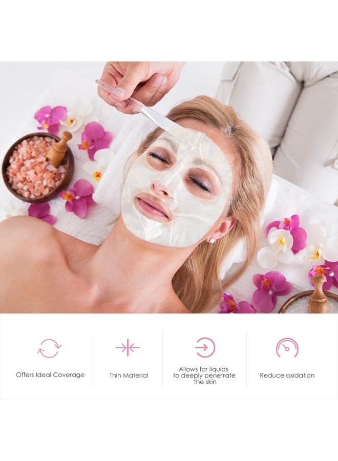 200 Sheets Facial Plastic Mask Disposable Facial Sheet Mask Transparent Face Masks Skincare Preservative Facial Paper Sheet DIY Clear Paper Facial Mask Spa Thin Facial Plastic Wrap Moisture Retention