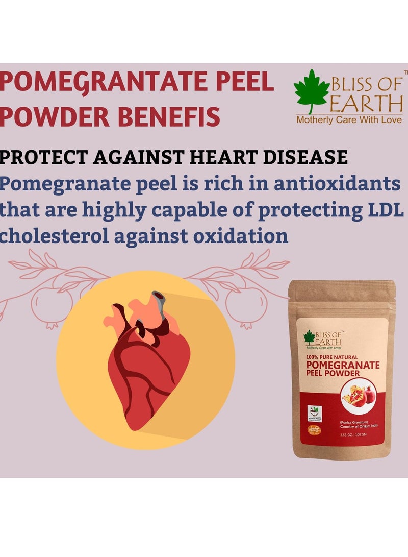100% Pure & Natural Pomegranate Peel Powder 100GM Cure Pimple & Acne Remove Wrinkles Natural Sore Throat Reliver Anar Powder Pack of 3
