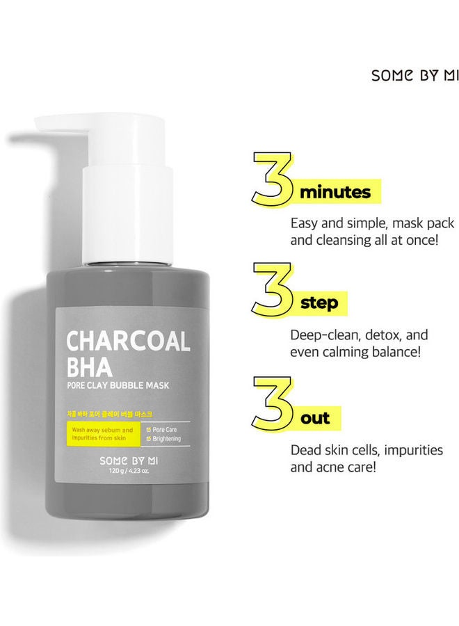 Charcoal BHA Pore Clay Bubble Mask Black 120grams