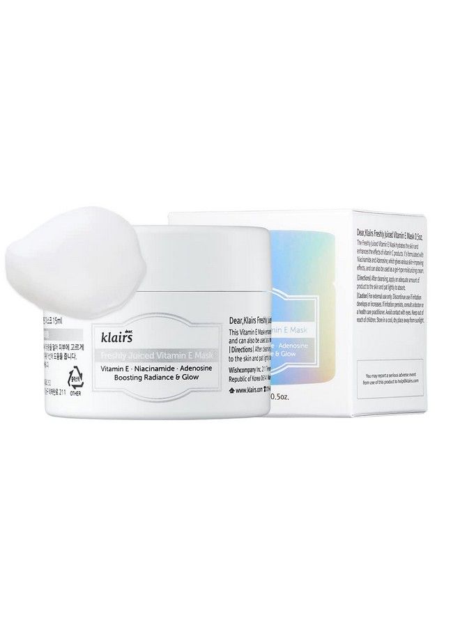 Freshly Juiced Vitamin E Mask Moisturizer Boost The Effect Vitamin C Niacinamide Adenosine 15Ml Vitamin C Moisturizer Vitamin E Cream Clear Skin Antioxidant Serum