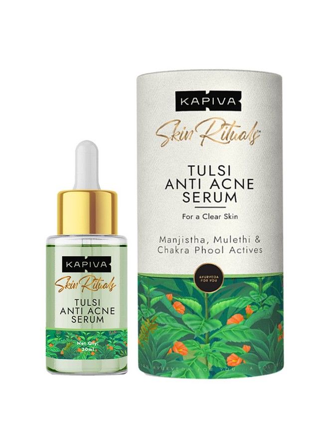 Tulsi Antiacne Serum 30 Ml; For Acne & Acne Marks; Made Safe Certified100% Ayurvedic Serum With Herbal Actives