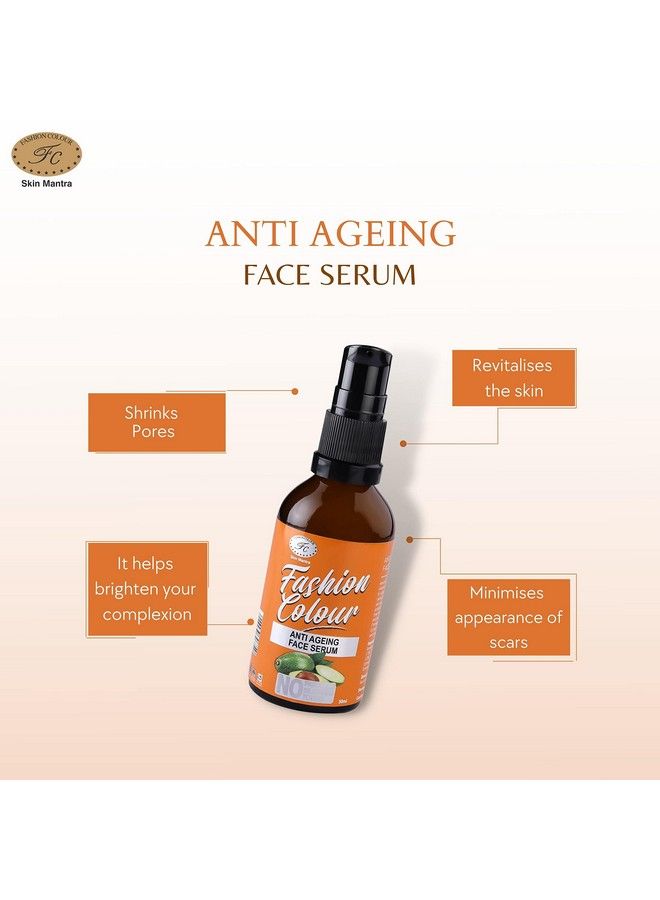 Anti Ageing Face Serum Ii Oil Free Anti Wrinkle Anti Dullness Reviving No Parabens Silicones. Made In India 50Ml