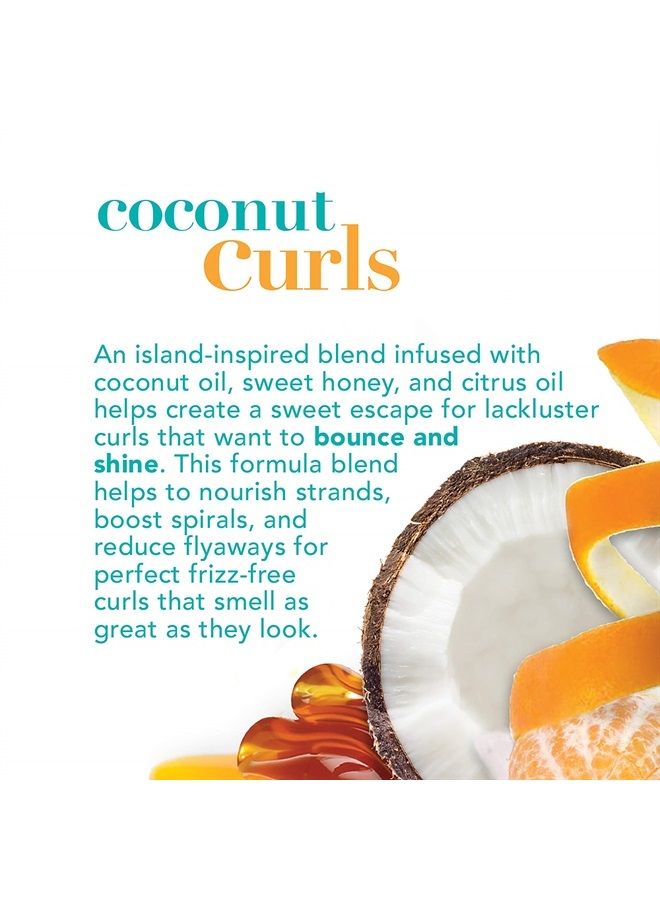 Quenching + Coconut Curls Frizz-Defying Curl Styling Milk, Nourishing Leave-In Hair Treatment with Coconut Oil, Citrus Oil & Honey, Paraben-Free and Sulfated-Surfactants Free, 6 fl oz