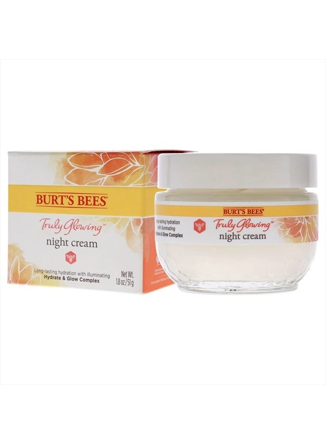 Burts Bees Truly Glowing Night Cream Unisex 1.8 oz, White (I0115908)