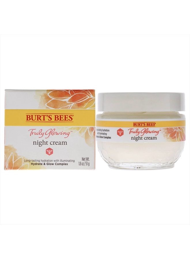 Burts Bees Truly Glowing Night Cream Unisex 1.8 oz, White (I0115908)